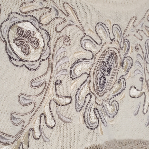 Vtg 90s turtleneck knit tunic sweater silk angora lambs wool nylon Southwestern - Picture 7 of 11